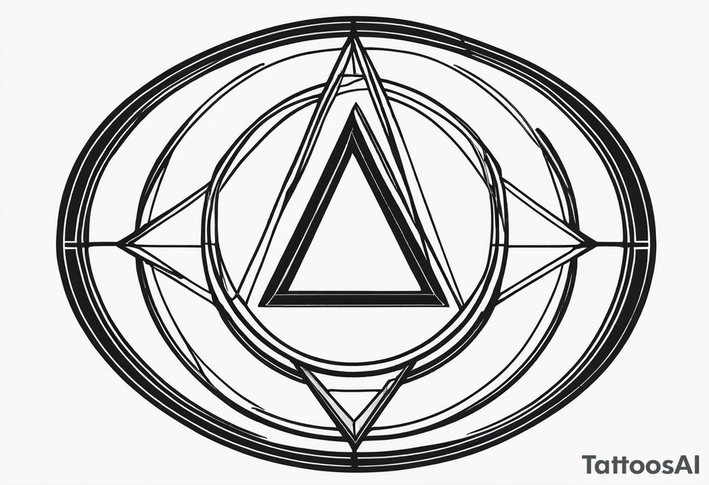 letter delta inside a chain circle, subtle, womanly, simplistic tattoo idea