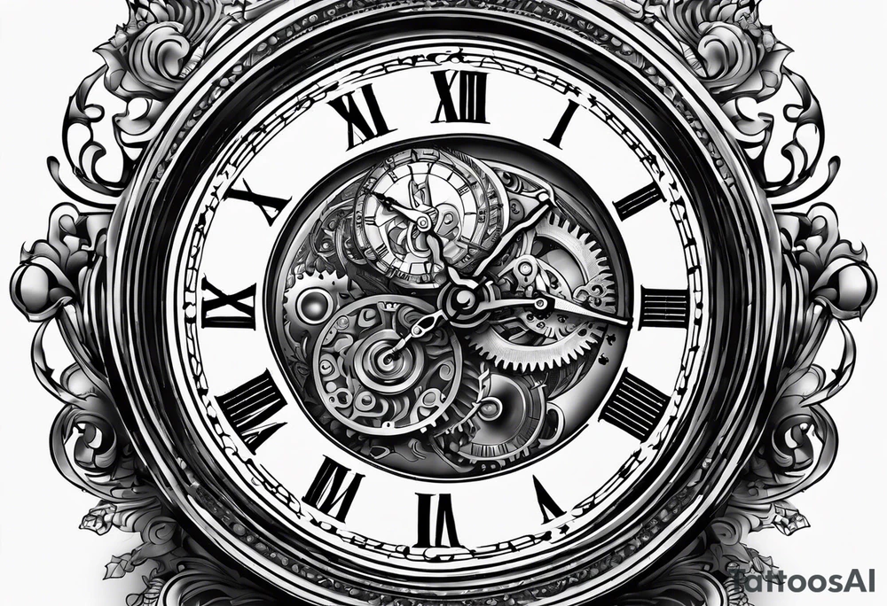 pocket watch with the saying "Time waits for no one..." tattoo idea