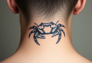 An angry crab with its claws raised tattoo idea