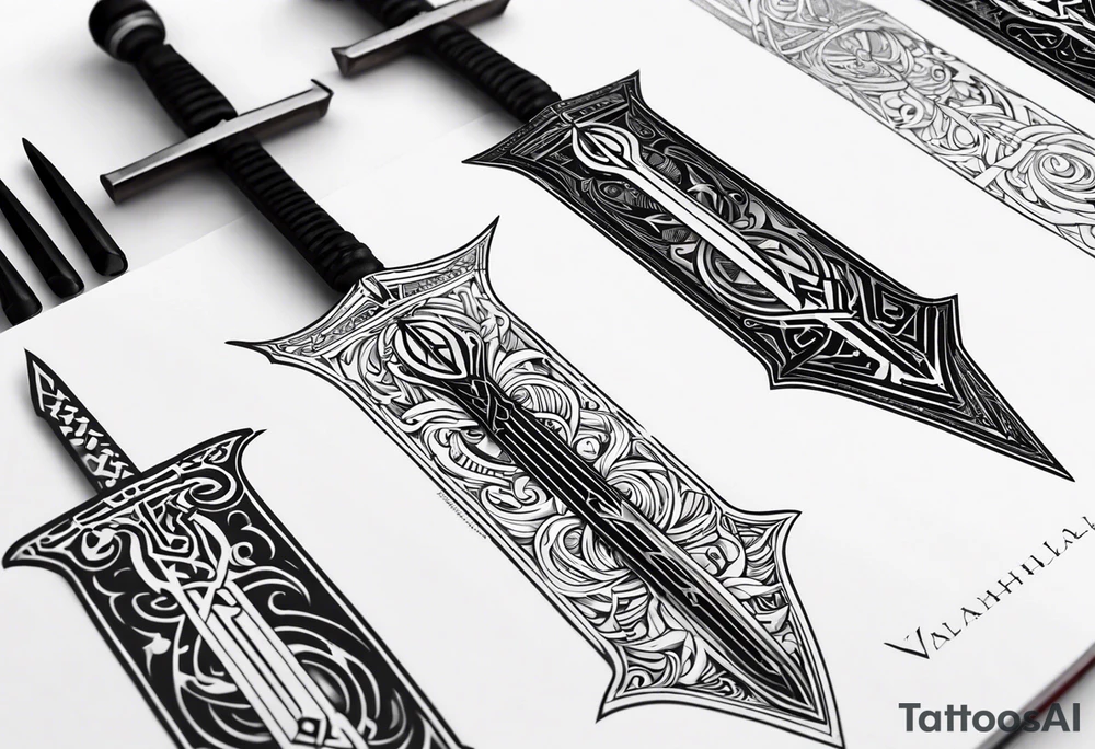 Valhalla sword tattoo idea