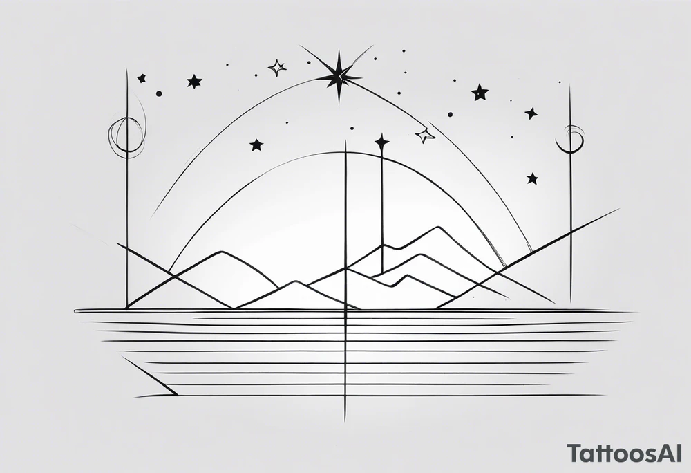 small stars and lines tattoo idea