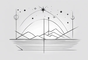 small stars and lines tattoo idea