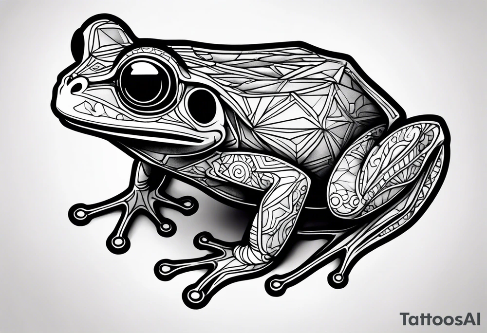 a psychedelic frog tattoo idea