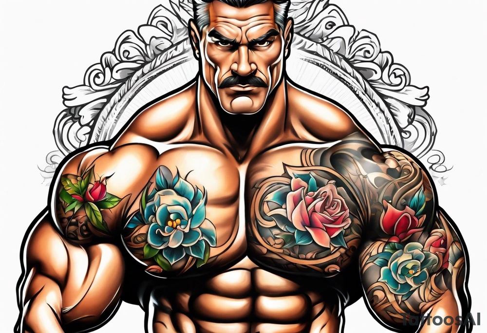 Old bodybuilder tattoo idea