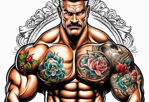 Old bodybuilder tattoo idea