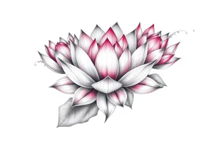 Crazy new school blooming lotus flowers tattoo idea