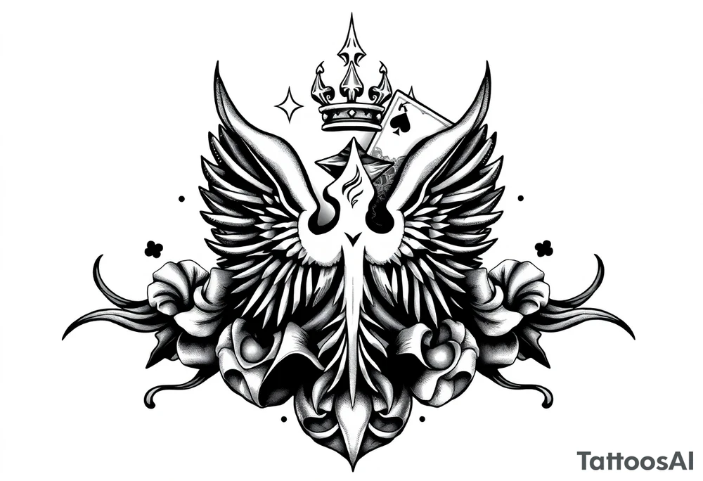 Poland symbol and poker cards Add casino money to it. tattoo idea