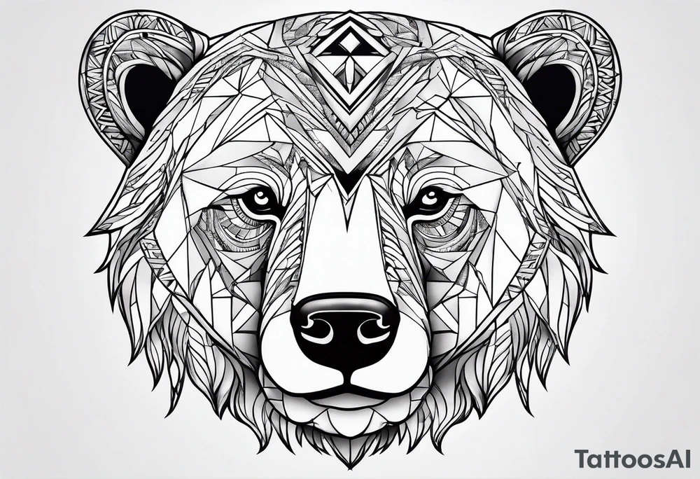 Bear face tattoo idea