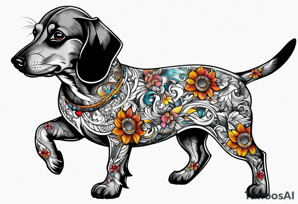 dashchund fight tattoo idea