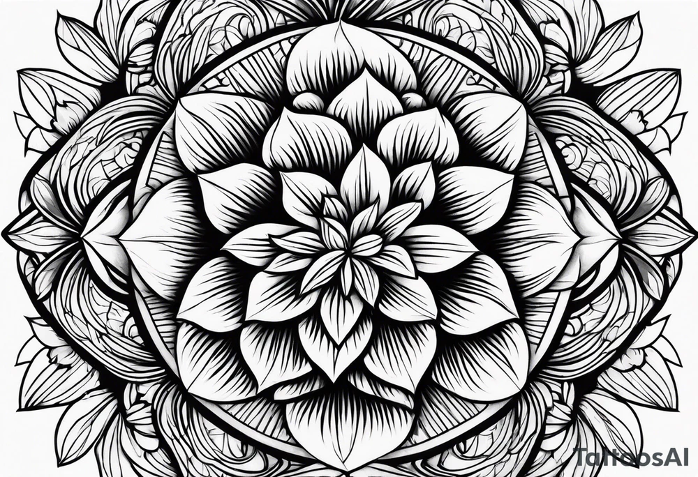 Forearm mandala tulips design tattoo idea