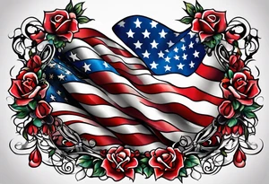 Make a tattoo an american flag that demonstrates the love and pride of my origins tattoo idea