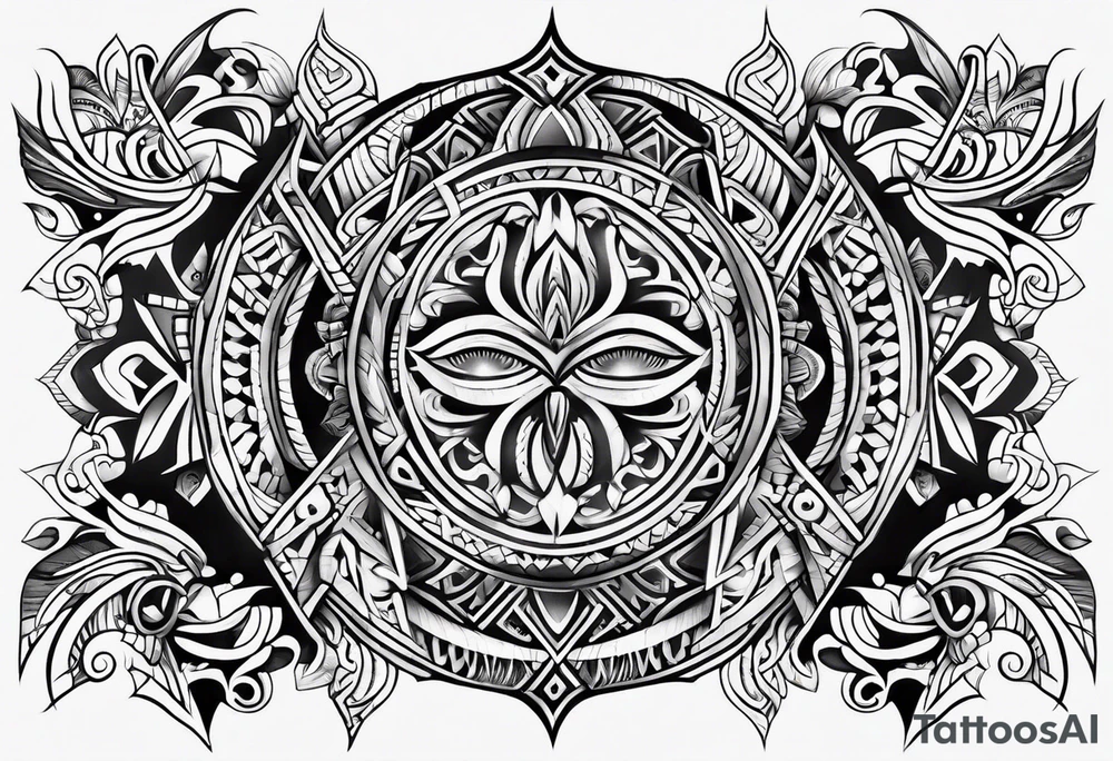 Polynesian tribal forearm tattoo idea