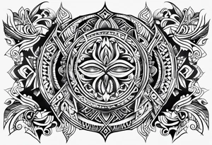 Polynesian tribal forearm tattoo idea