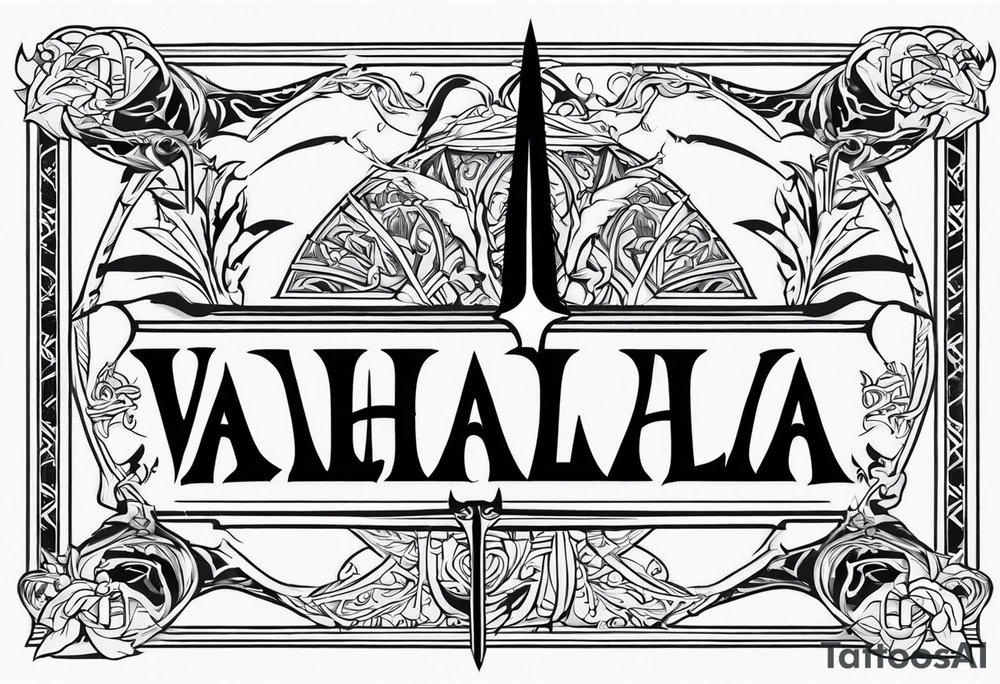 Valhalla swords fonts tattoo idea