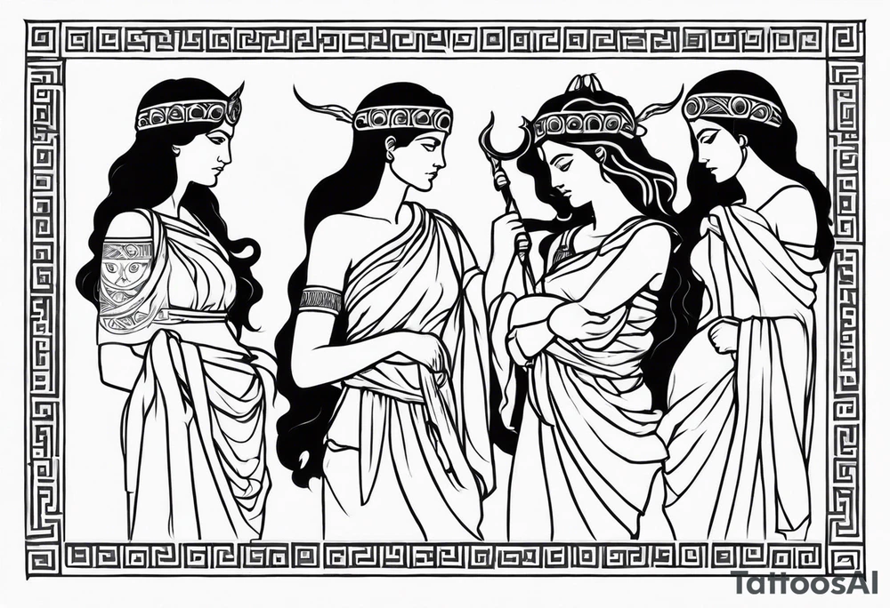 Three moirai greek mythology tattoo tattoo idea