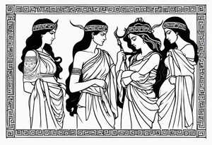 Three moirai greek mythology tattoo tattoo idea