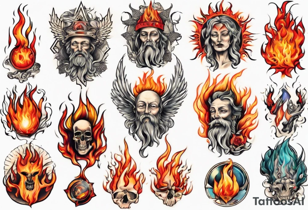 God on fire tattoo idea