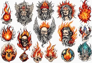 God on fire tattoo idea