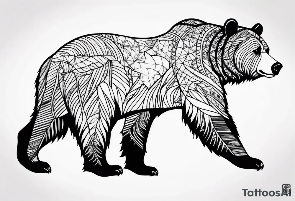 Large Grizzly Bear tattoo idea