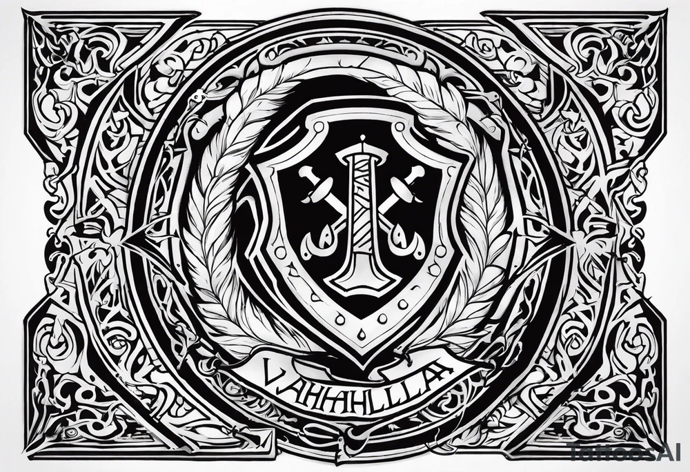 Valhalla 
Sword shield battle tattoo idea