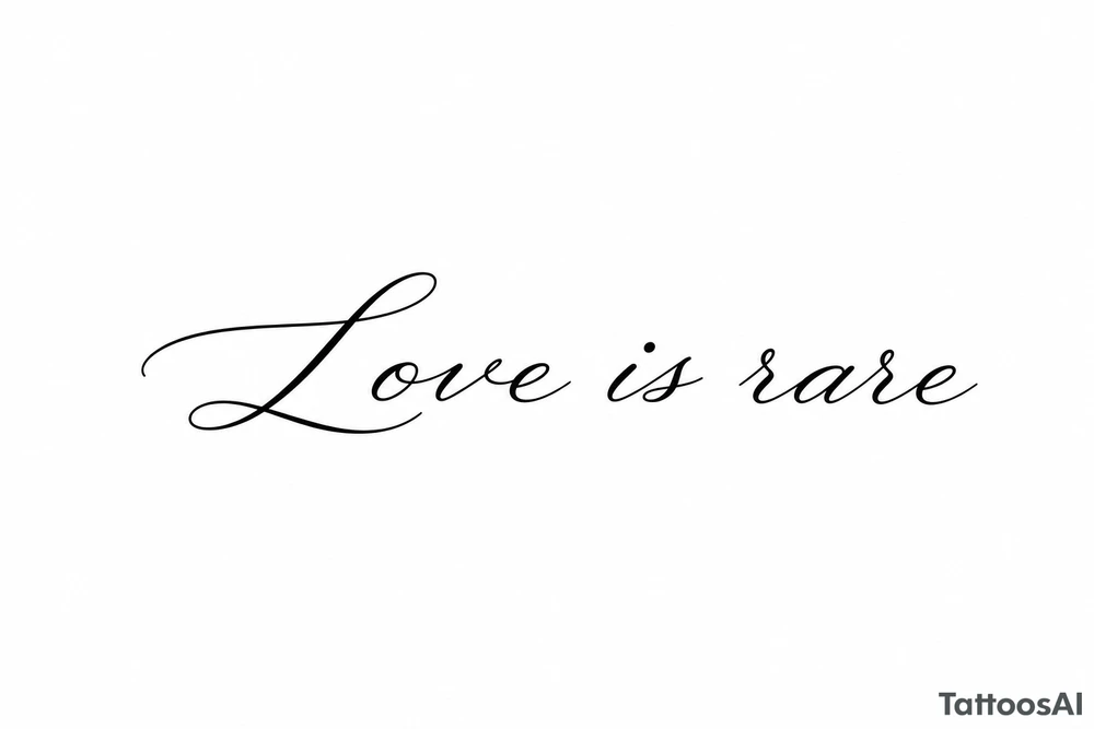 Love is rare just lettering tattoo idea