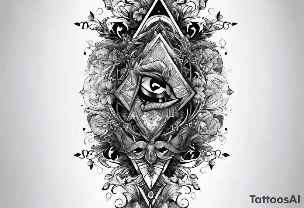 Cross road between good and evil , indulgence and discipline tattoo idea