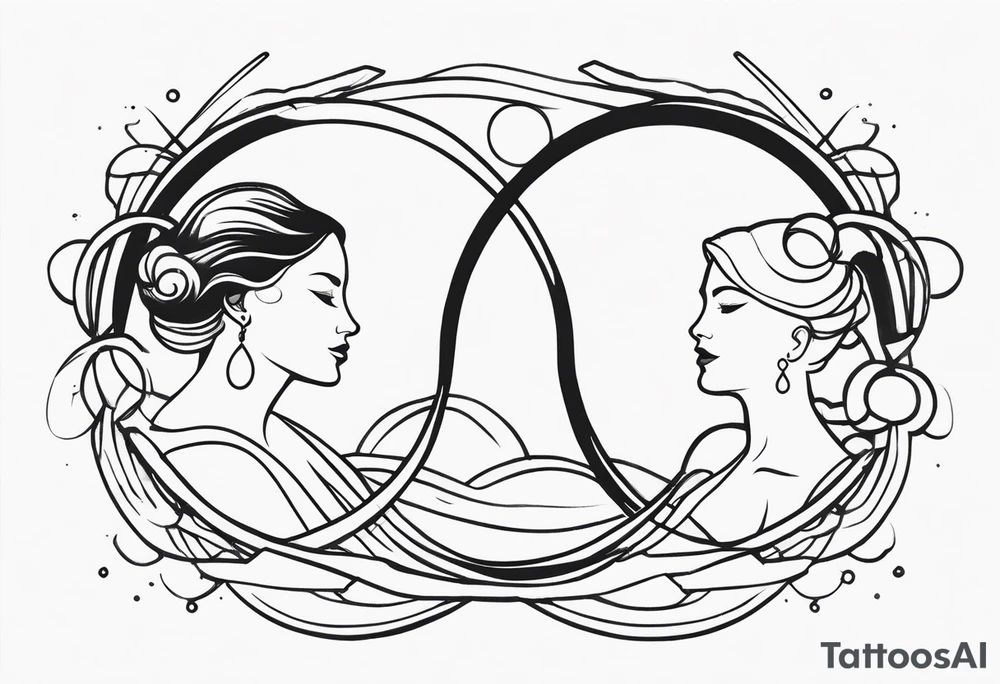Aquarius and cancer merging together as one tattoo idea