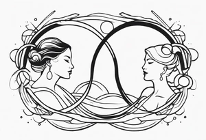 Aquarius and cancer merging together as one tattoo idea