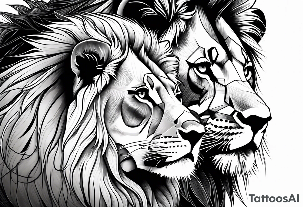 Lion. Mom and cub tattoo idea