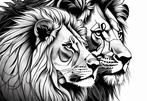 Lion. Mom and cub tattoo idea