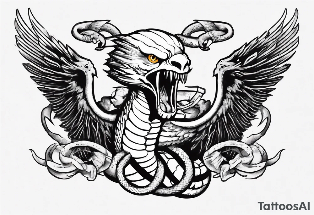 The snake is fighting with an eagle tattoo idea
