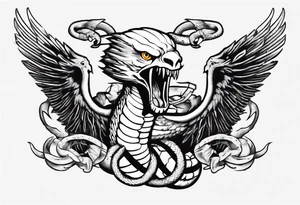 The snake is fighting with an eagle tattoo idea