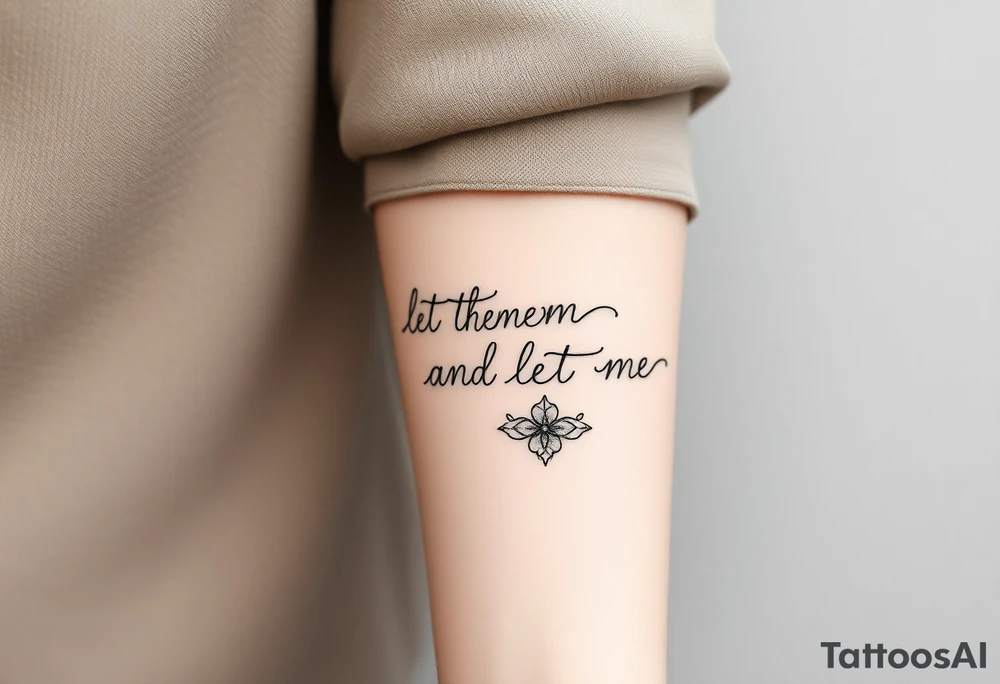 “let them and let me” small dainty fine line tattoo idea