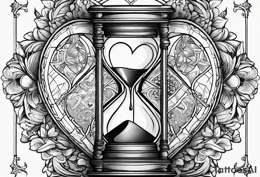 Heart hourglass tattoo idea