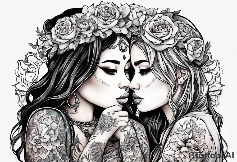 Sisters giving hands to each other like babies tattoo idea