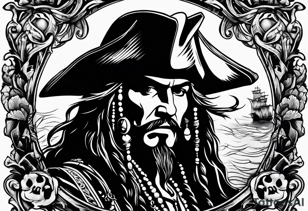 very dark pirates of the Caribbean tattoo idea
