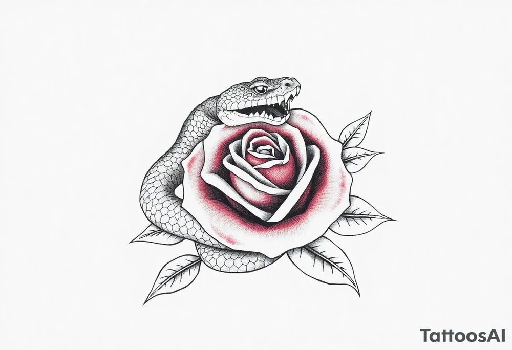 Snake wrapped around a rose tattoo idea