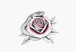 Snake wrapped around a rose tattoo idea