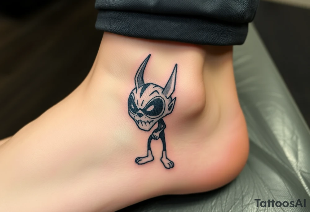 Trippy cartoon character tattoo idea