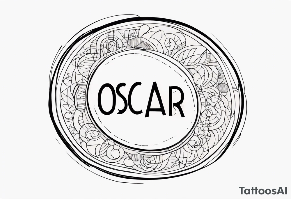 the words Oscar Embla & Emil in a circle tattoo idea