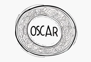 the words Oscar Embla & Emil in a circle tattoo idea