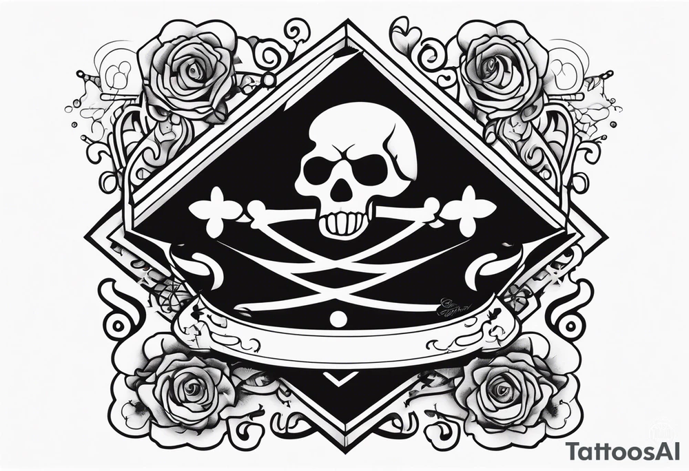 System of the down tattoo with Skeltons tattoo idea