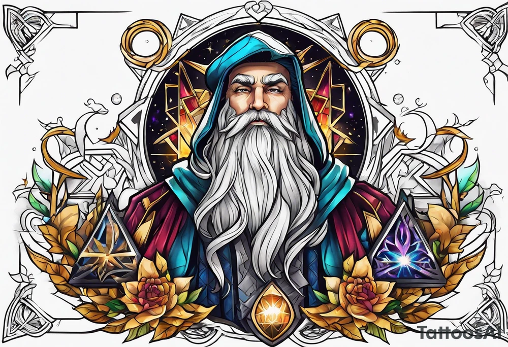wizard chest piece tattoo idea