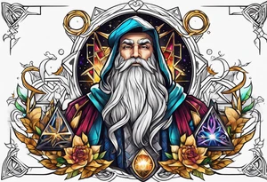 wizard chest piece tattoo idea