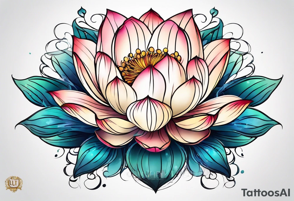 Floating lotus tattoo idea