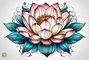 Floating lotus tattoo idea
