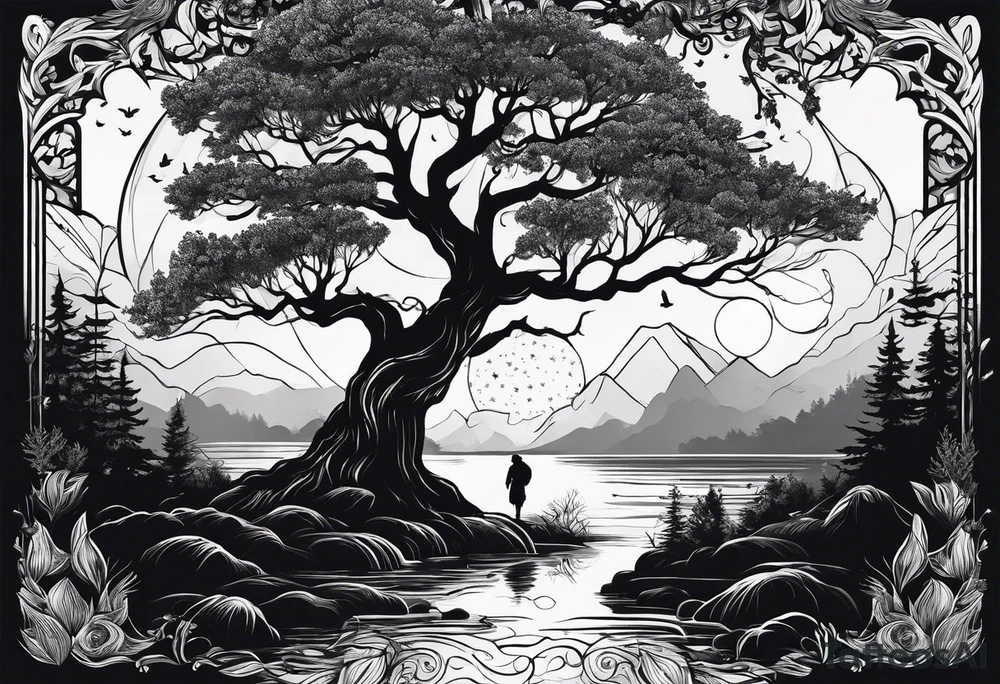 Bäume silhouette tattoo idea