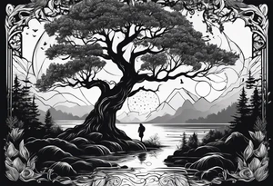 Bäume silhouette tattoo idea