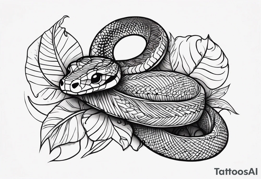 cute snake tattoo idea