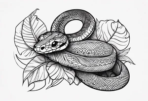 cute snake tattoo idea